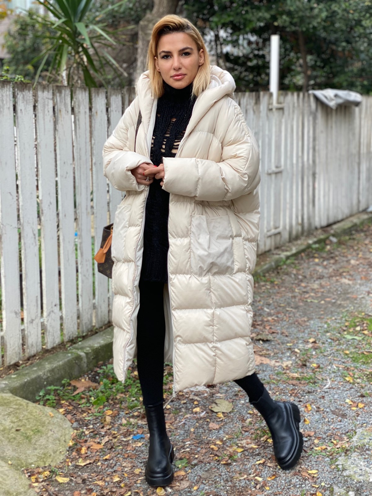 Taş Rengi Oversize Midi MontMONT/CEKET