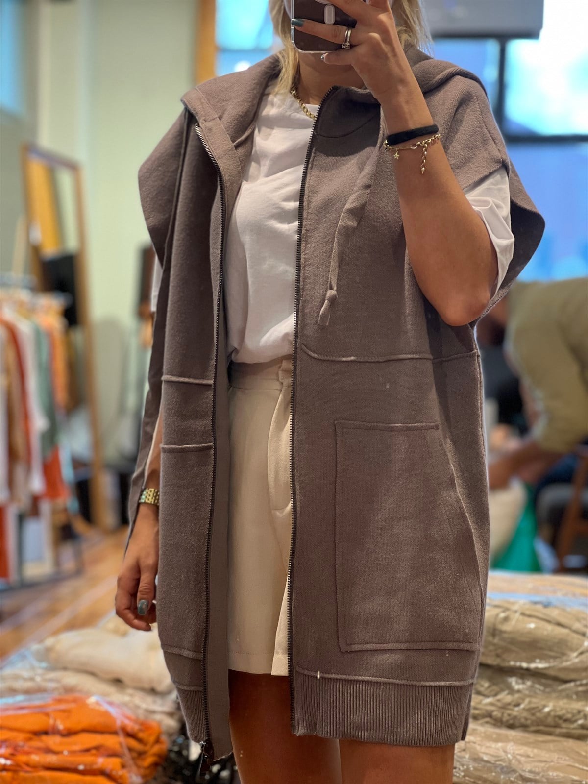 Triko Tunik Kapişonlu YelekHIRKA