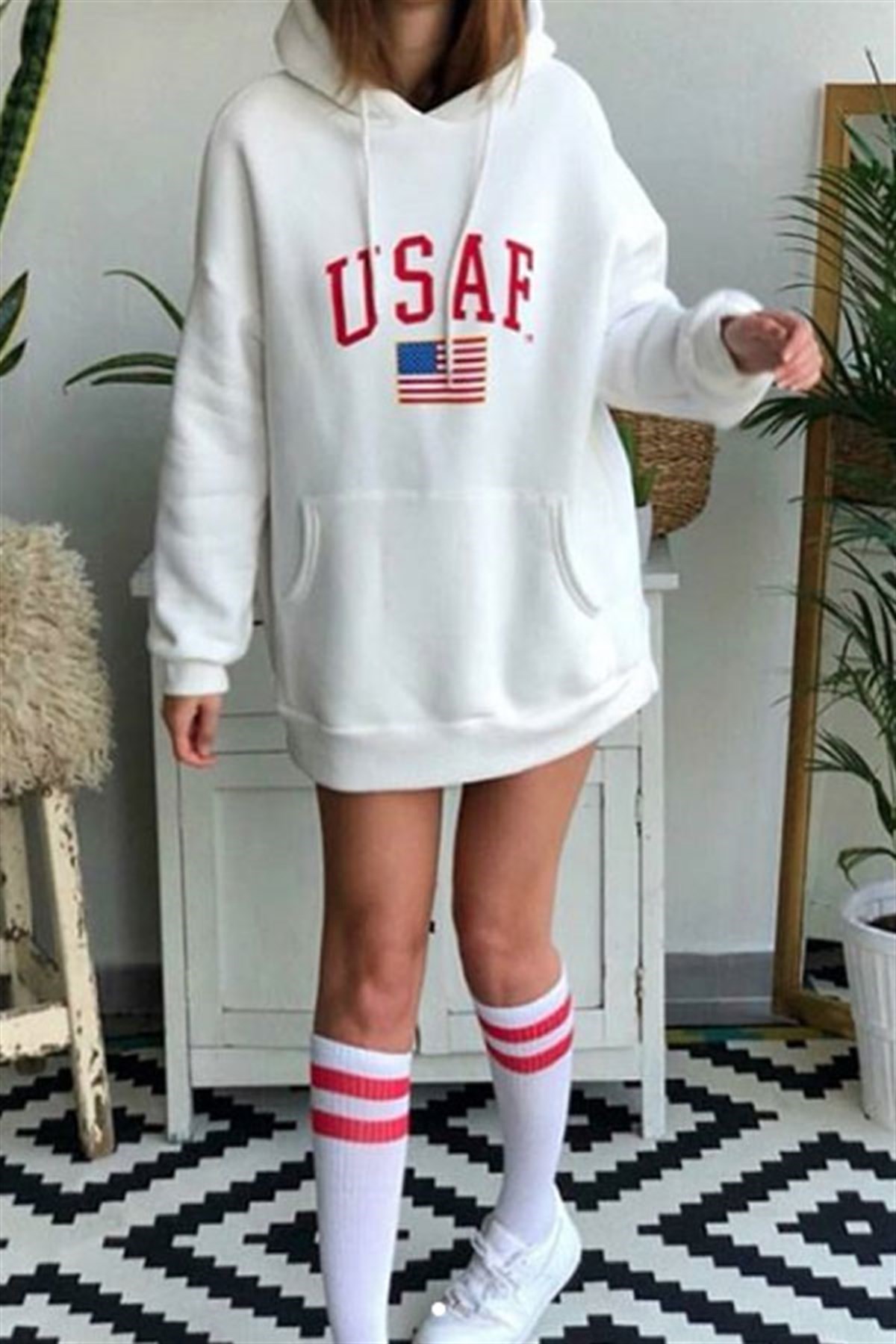 USAF Beyaz Sweatshirt