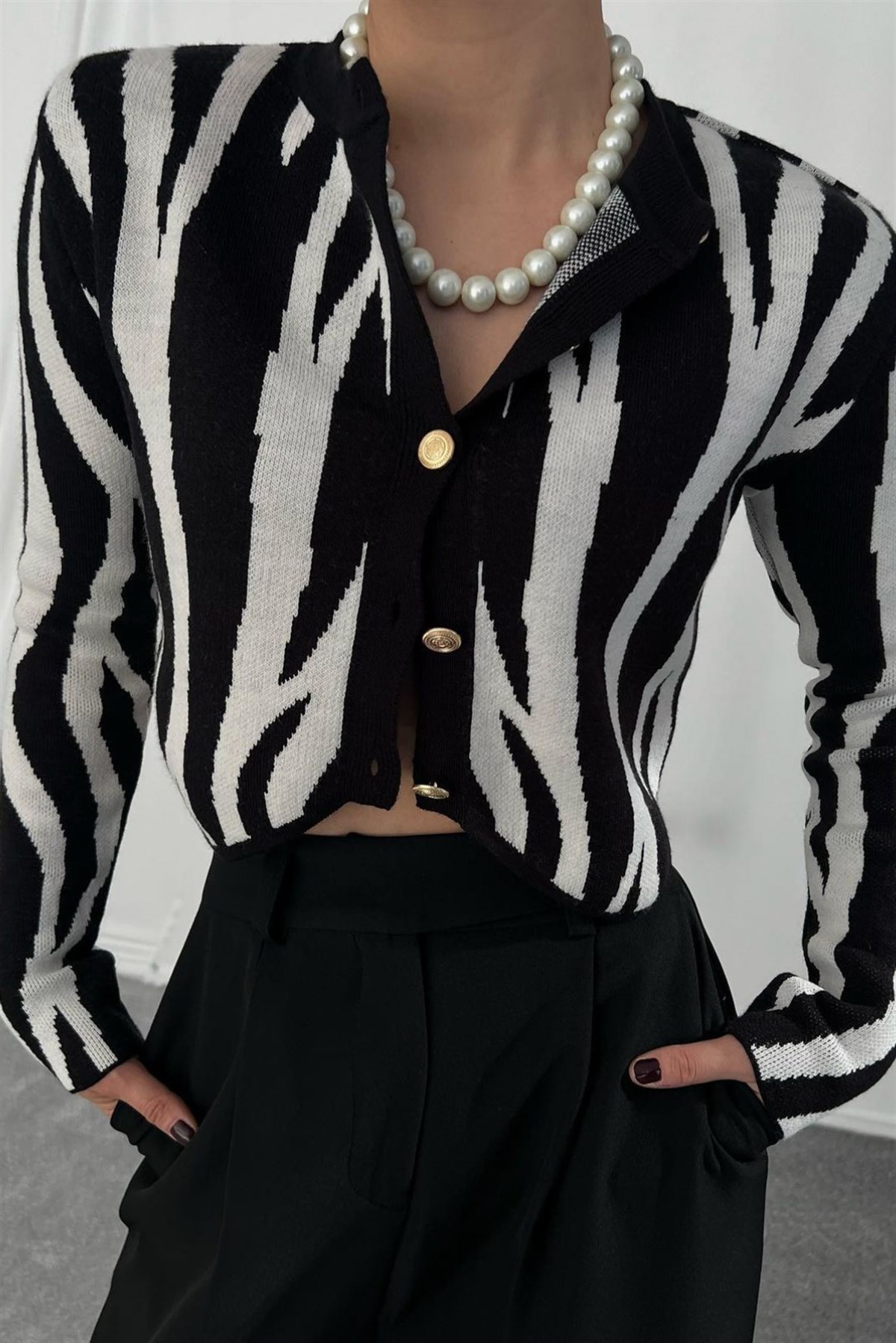 Vatkalı Zebra HırkaHIRKA