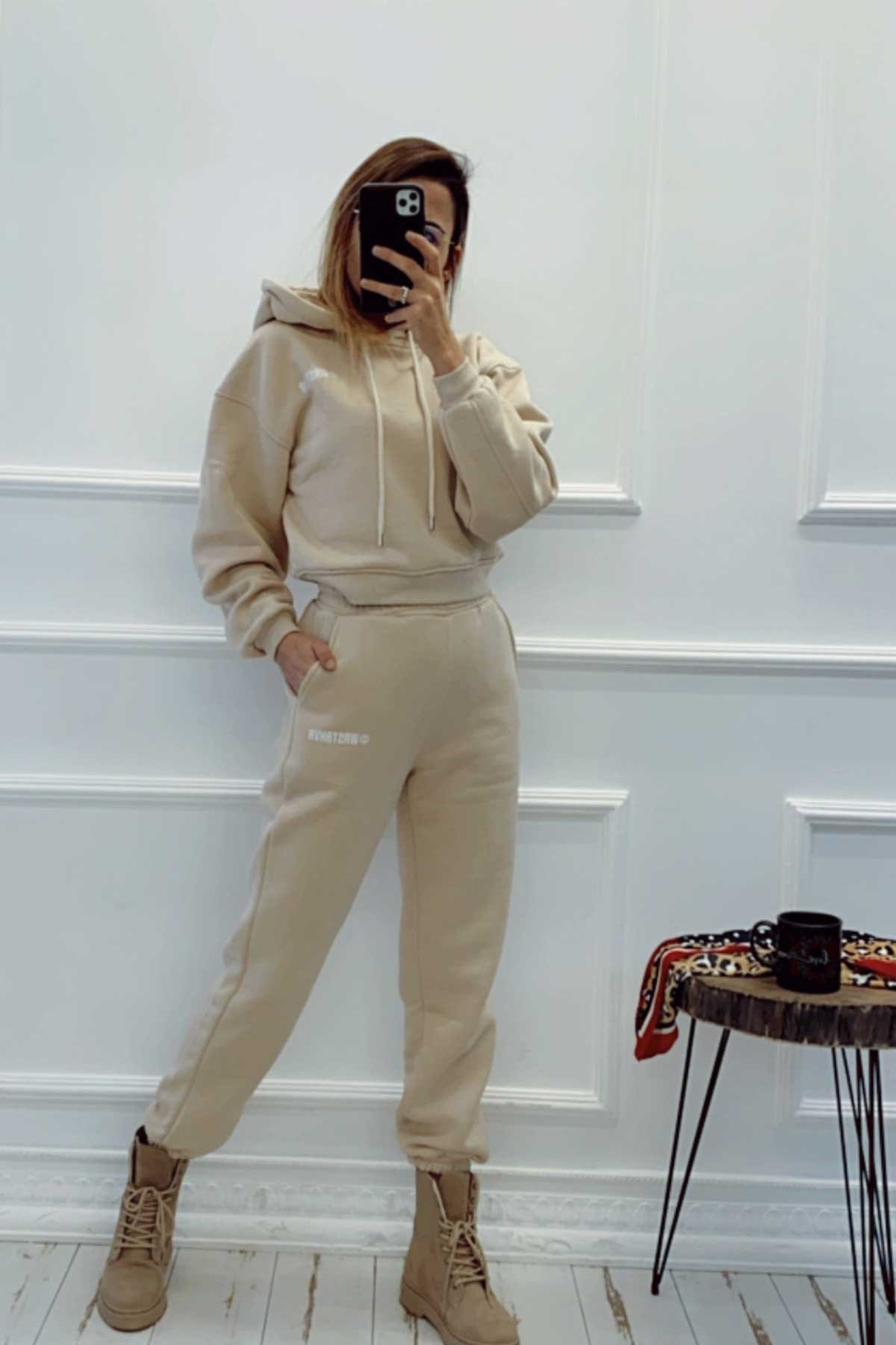 WRST Bej Sweat Takım