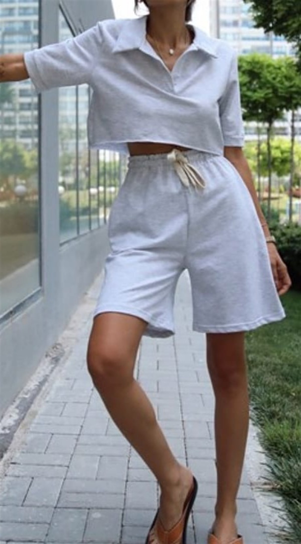 Yakalı Tshirt Bermuda Takım