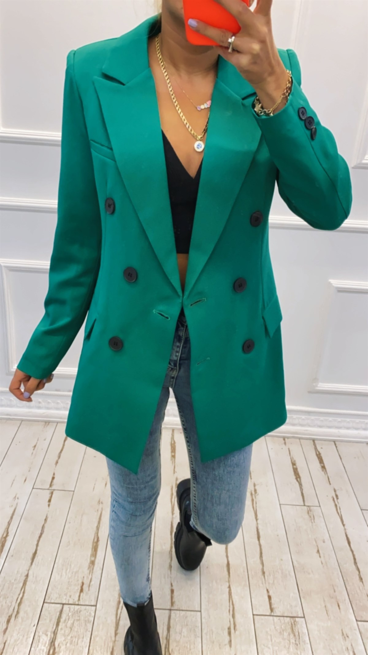 Yeşil Kruvaze Balzer CeketMONT/CEKET