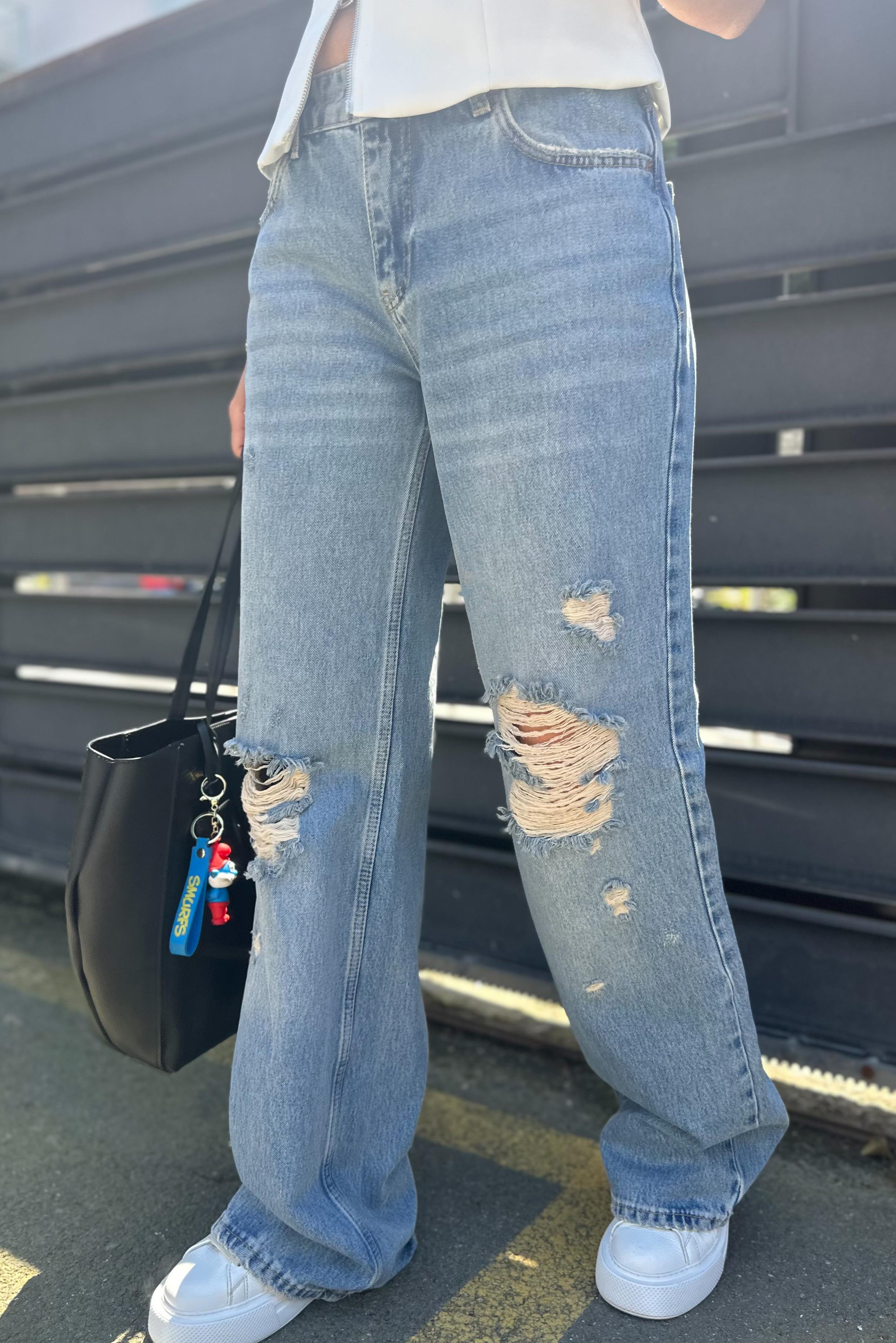 Yırtık Detay Düşük Bel Tinti JeanJEAN