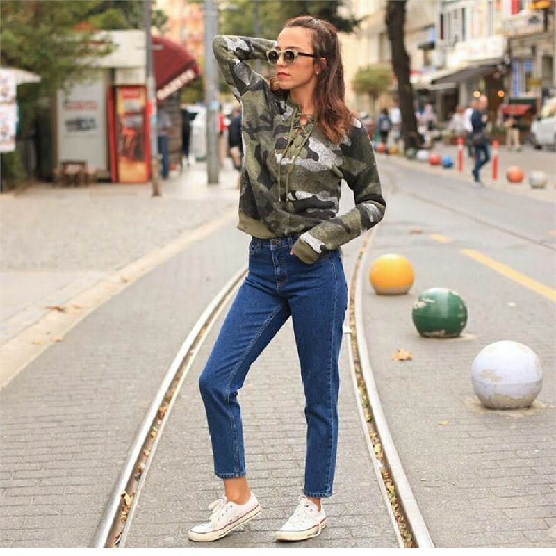 Yüksek Bel Mom Jean