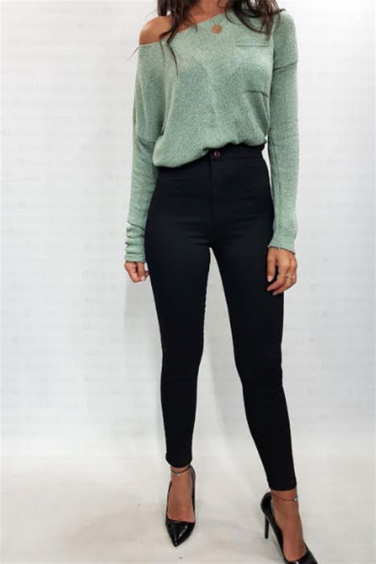 Yüksek Bel Siyah Skinny Jean