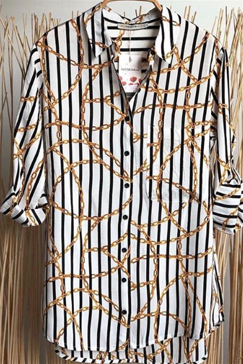 Zincir Desen Viskon Gömlek