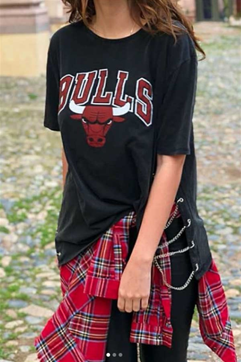 Zincir Detay Bulls Tshirt