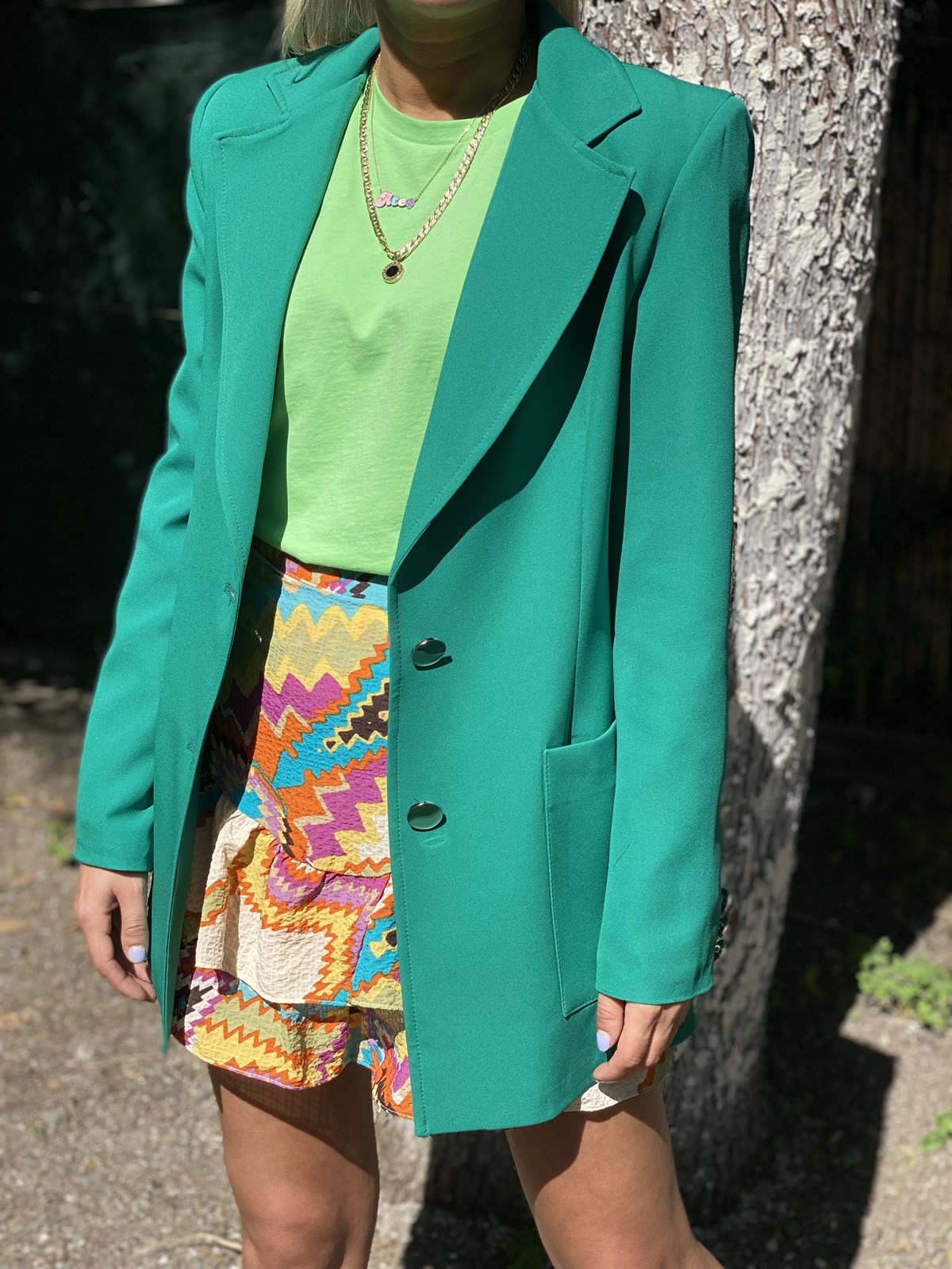 Zümrüt Yeşil Atlas CeketMONT/CEKET