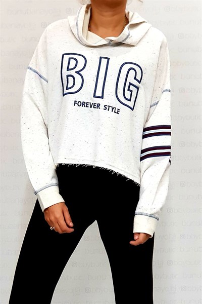 Big Kapşonlu Crop Sweatshirt