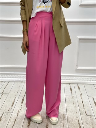 Pembe Palazzo Crep PantolonPANTOLON