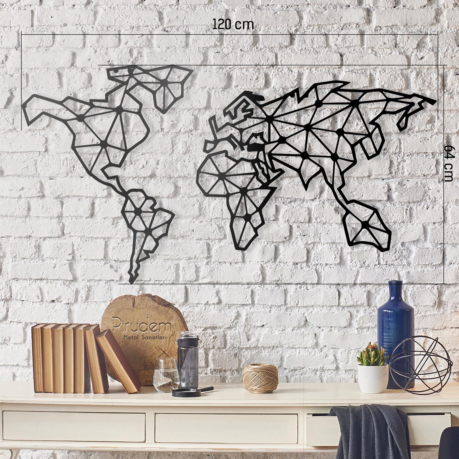 World Map | PIRUDEM-METAL DEKOR-DUVAR | Fatih Ferforje
