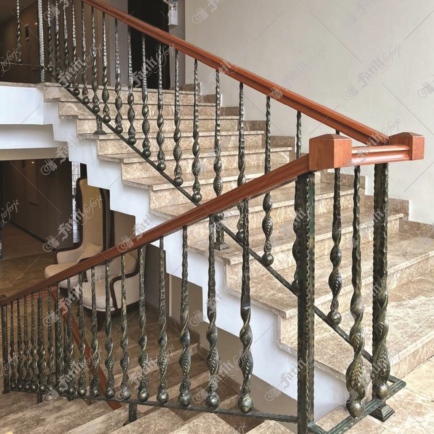 3236 KODLU FERFORJE MERDİVEN | WROUGHT IRON STAIRS | Fatih Ferforje