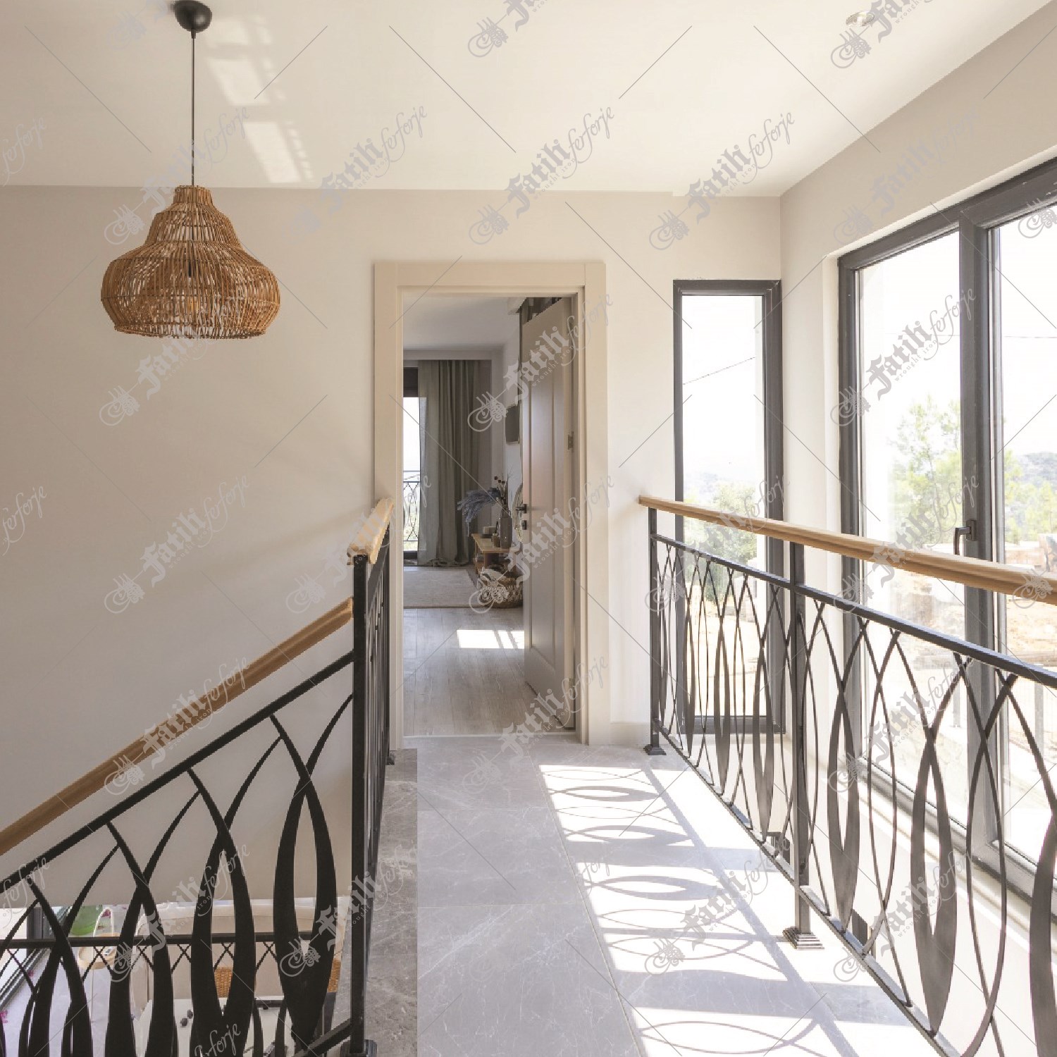 3238 KODLU FERFORJE KORKULUK | WROUGHT IRON STAIRS | Fatih Ferforje