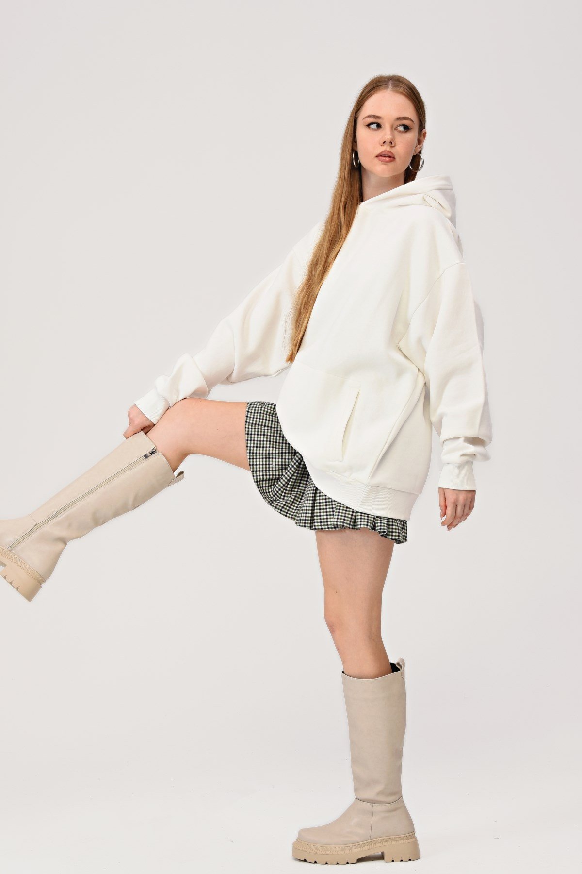 Beyaz Oversize Unisex Sweatshirt