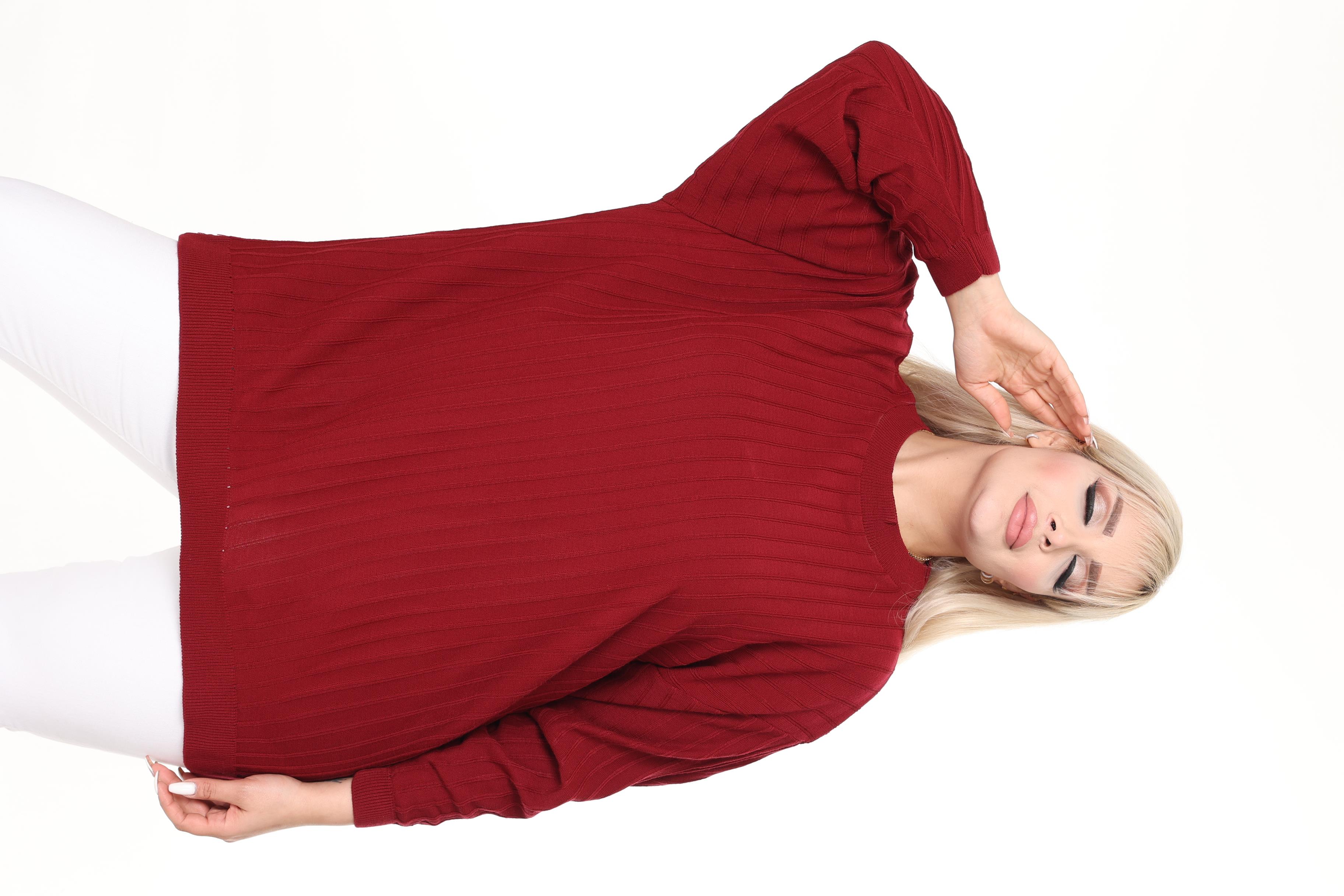 Bisiklet Yaka Rahat Kalıp Büyük Beden Triko Kazak