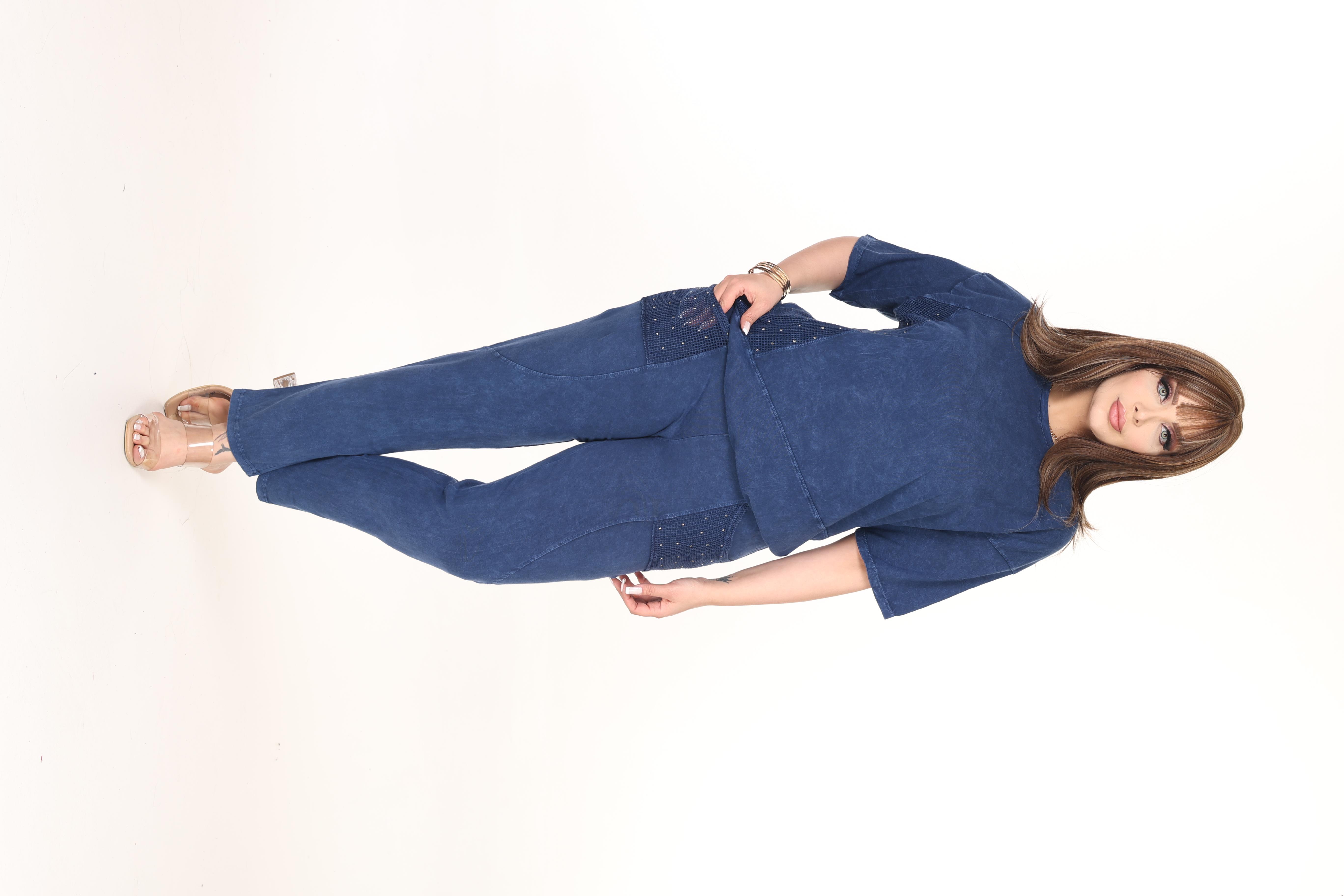 File Detaylı &100pamuk Yıkamalı Kumaş Takım