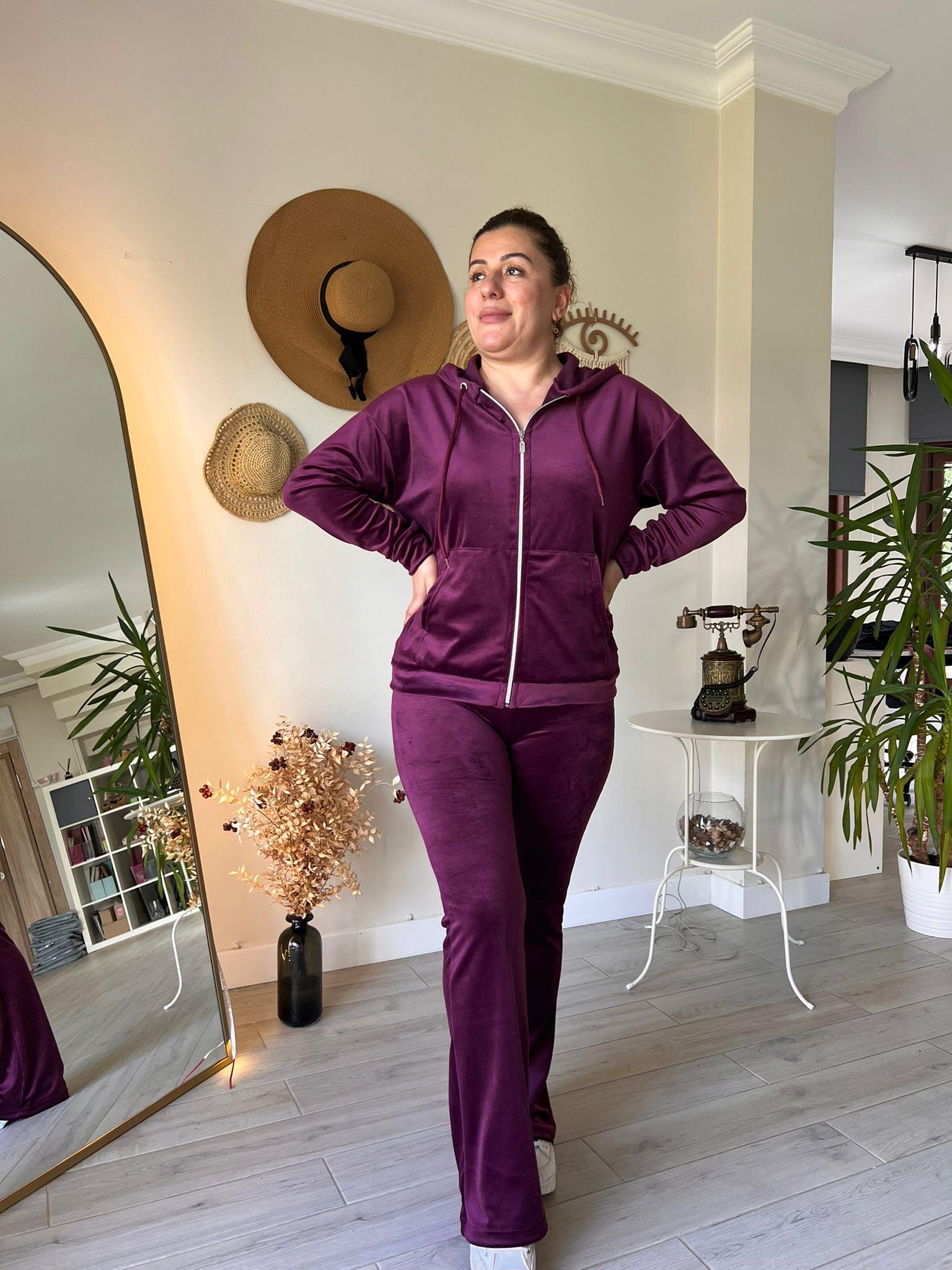 İspanyol Paça Tayt Pantolon & Fermuarlı Sweat Alt-Üst Takım | Mjora Butik