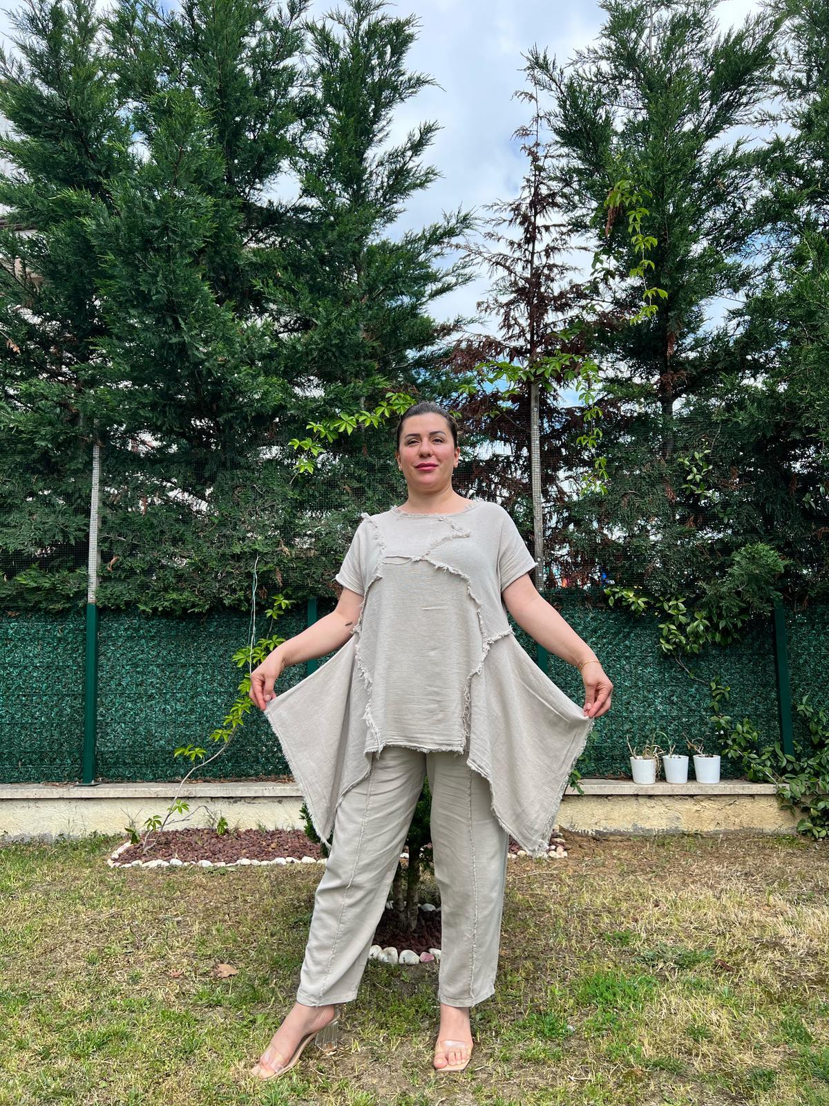 Pamuk Keten Otantik Tarz Alt & Üst Takım 