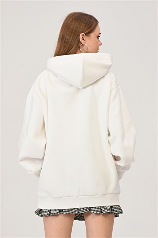 Beyaz Oversize Unisex Sweatshirt