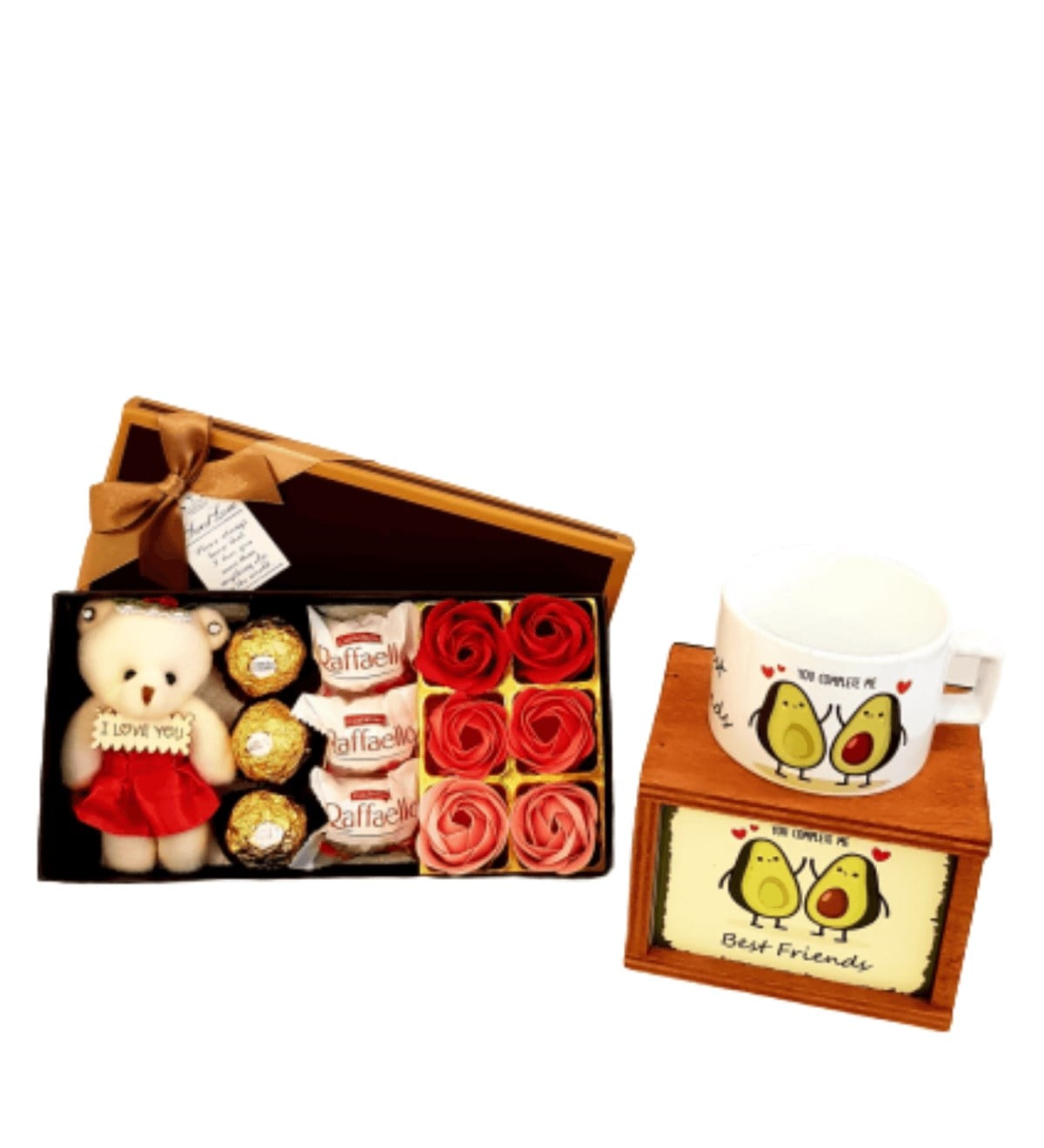 Best Frineds Hediye Nisa'nın Avokado Kutulu Kupa Gül  Karışık Ferrero Çikolata HEDİYE