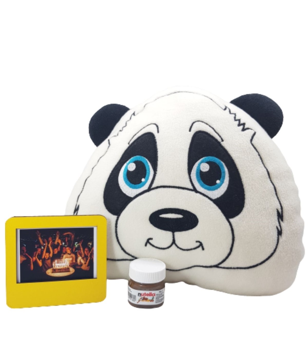 Panda Yastık Kişiye Özel Fotoğraflı Mini Nutella Hediye Setleri