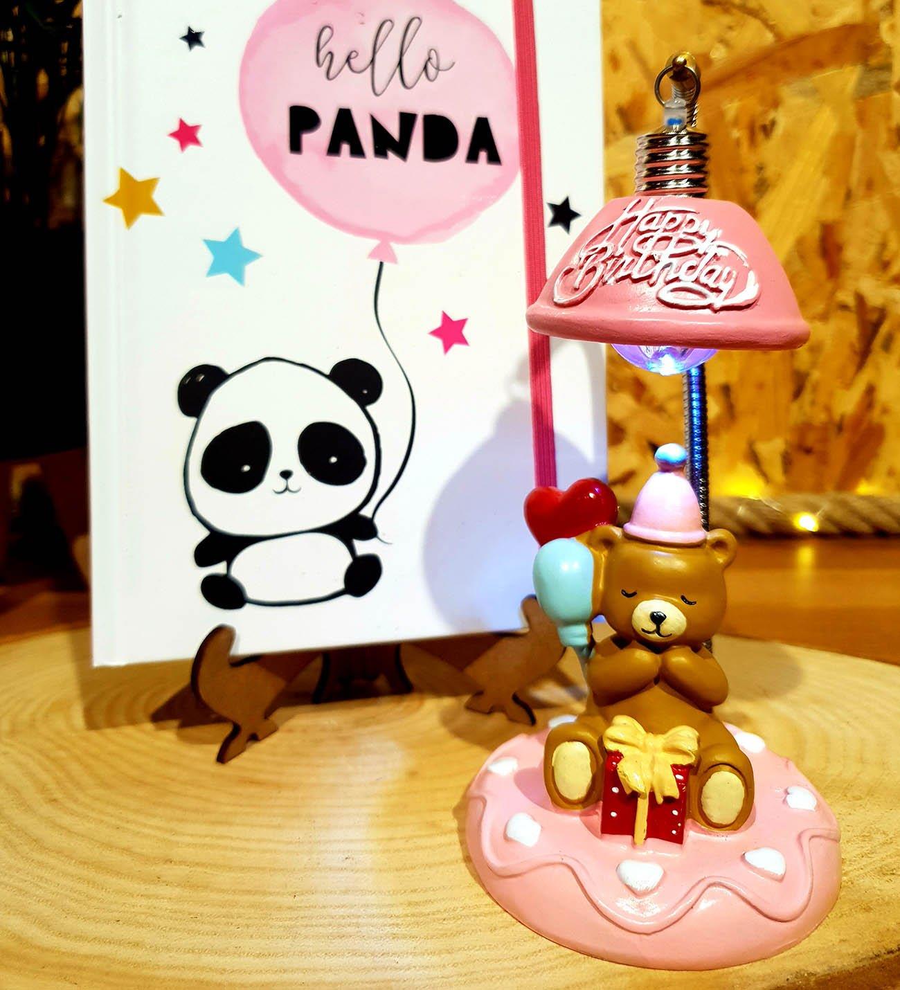 Happy Birthday Panda Masa Lambası Ve Panda Anı Defteri Doğum Günü Hediyesi BANYO GURUBU
