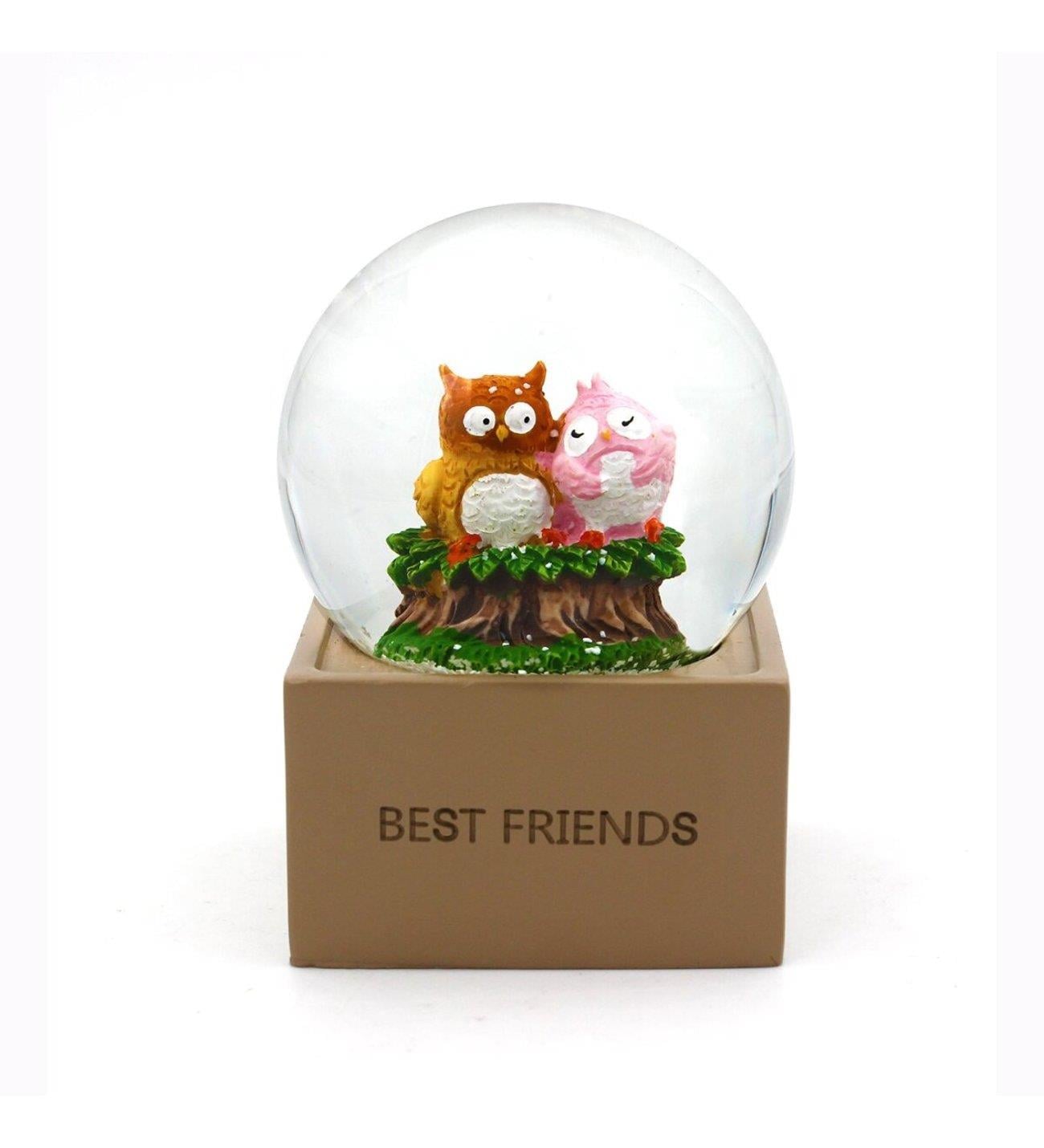 Best Friends Kar Küresi Ve Baykuş Masa Lambası Arkadaşa Hediye Seti DEKOR SAAT