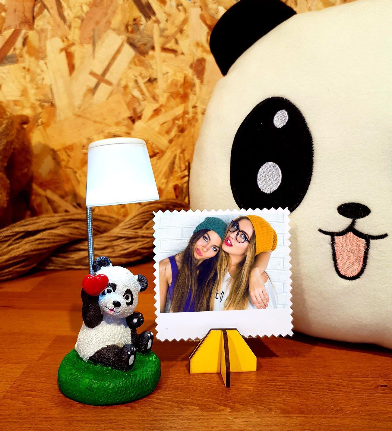Fotoğraflı Sevimli Panda Masa Lambası Ve Panda Puf Yastık Arkadaşa Hediye Seti BANYO GURUBU