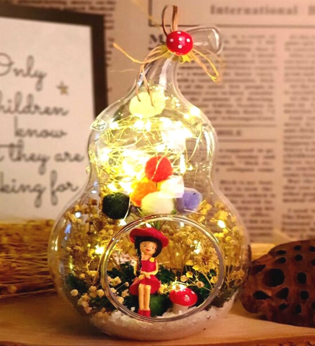 Best Friends Arkaşa Hediye Işıklı Armut Teraryum Best Friends