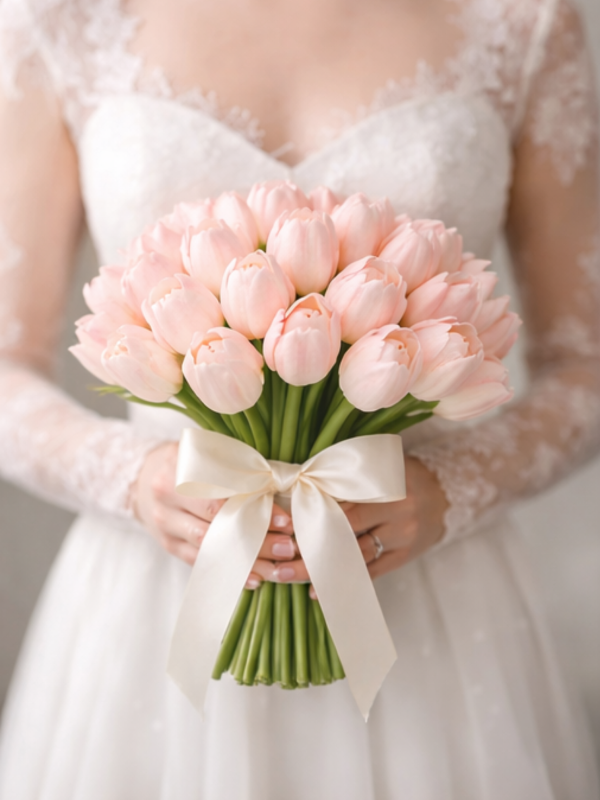 Minimal Pembe Lale Gelin El Buketi – Premium Tulip Collection | Hanbeyi Gelin El Buketi