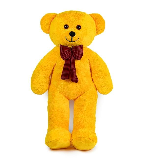 Papyonlu Sarı Sevimli Büyük Ayıcık 80 Cm (%100 Yerli) PELÜŞ AYICIK