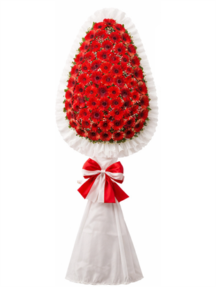 Gerbera Çelenk  Kırmızı – Açılış, Düğün, Kutlama & Cenaze Çelengi | Hanbeyi KIZ İSTEME BUKETİ