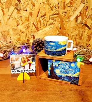 Kişiye Özel Fotoğraflı Van Gogh Özel Tasarım Arkadaşa Hediye Kutulu Kupa BANYO GURUBU