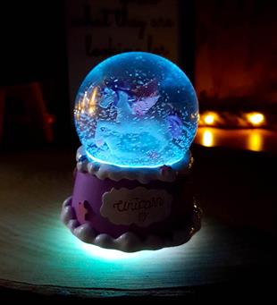 Kişiye Özel Dream Unicorn Işıklı Kar Küresi Ve Unicorn Kupa Arkadaşa Hediye BANYO GURUBU