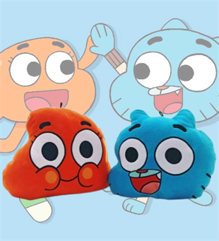 Gumball ve Darwin Peluş Yastık 2'li Set KARAKTER FİGÜR YASTIK