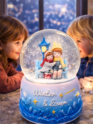 Romantik Aşk Bahçesi Kar Küresi – Sevgili Figürlü Işıklı Müzikli Kar Küresi DOĞUM GÜNÜ HEDİYESİ