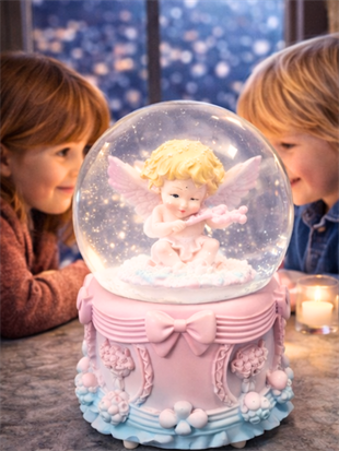 Romantik Melek Kar Küresi – Sevgiliye Özel Melek Figürlü Işıklı Müzikli Kar Küresi DOĞUM GÜNÜ HEDİYESİ
