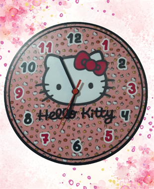 Hello Kıtty Çocuk Odası Duvar Saati Sessiz Mekanizmalı DUVAR SAATLERİ