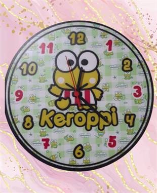 Keroppi Çocuk Odası Duvar Saati Sessiz Mekanizma DUVAR SAATLERİ