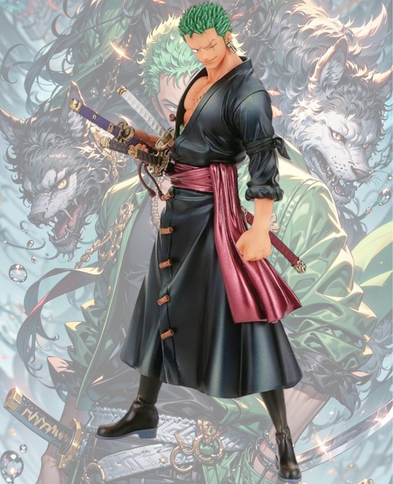 Roronoa Zoro Anime Figür Kutulu - One Piece Üç Kılıç KARAKTER FİGÜR