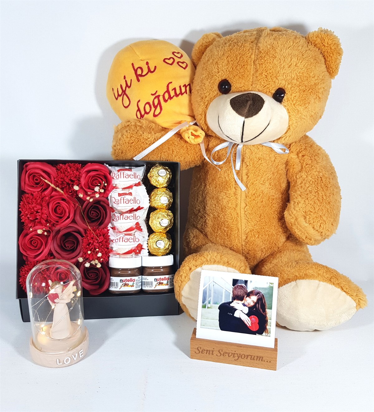 Doğum Günü Hediyesi Kişiye Özel Seni Seviyorum Fotoğraflı Aşk Meleği Ferrero Çikolata Hediye Setleri