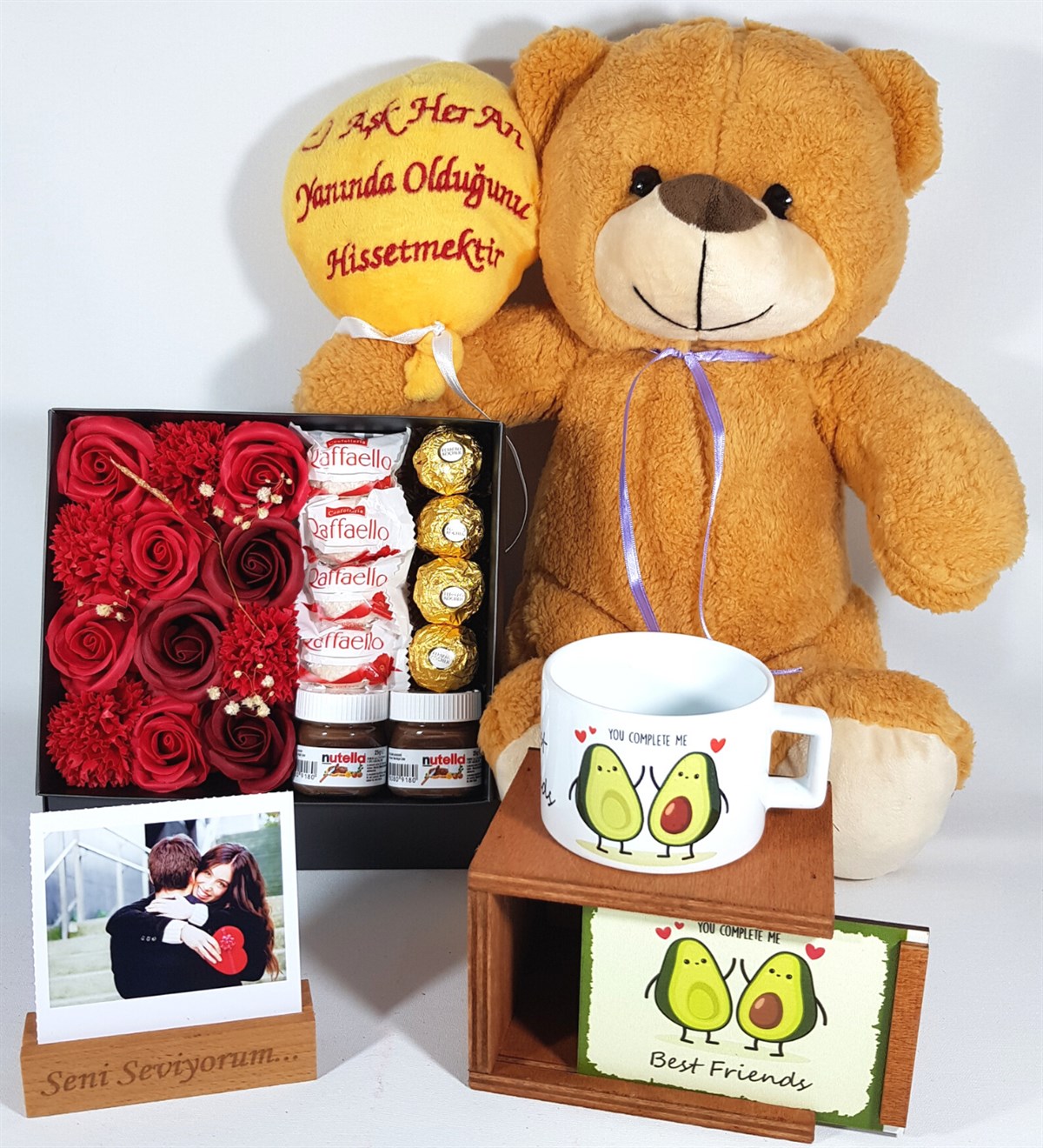 Sevgiliye Hediye Kişiye Özel Seni Seviyorum Fotoğraflı Best Frients Kupa Ferrero Çikolata Hediye Setleri