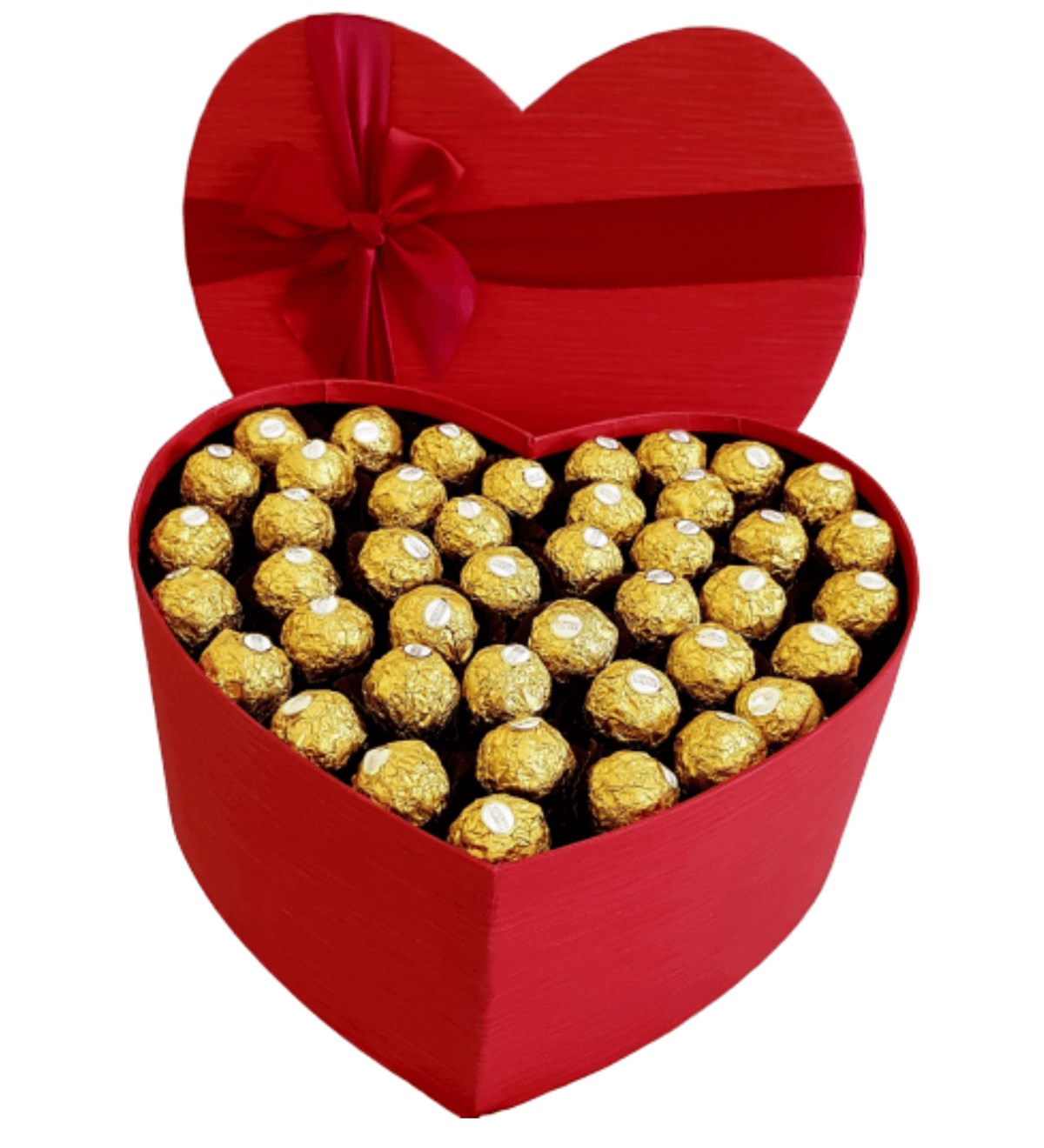 Hanbeyi | Sevgiliye Hediye, Büyük Kalp Kutuda 44 Adet Rocher Çikolata