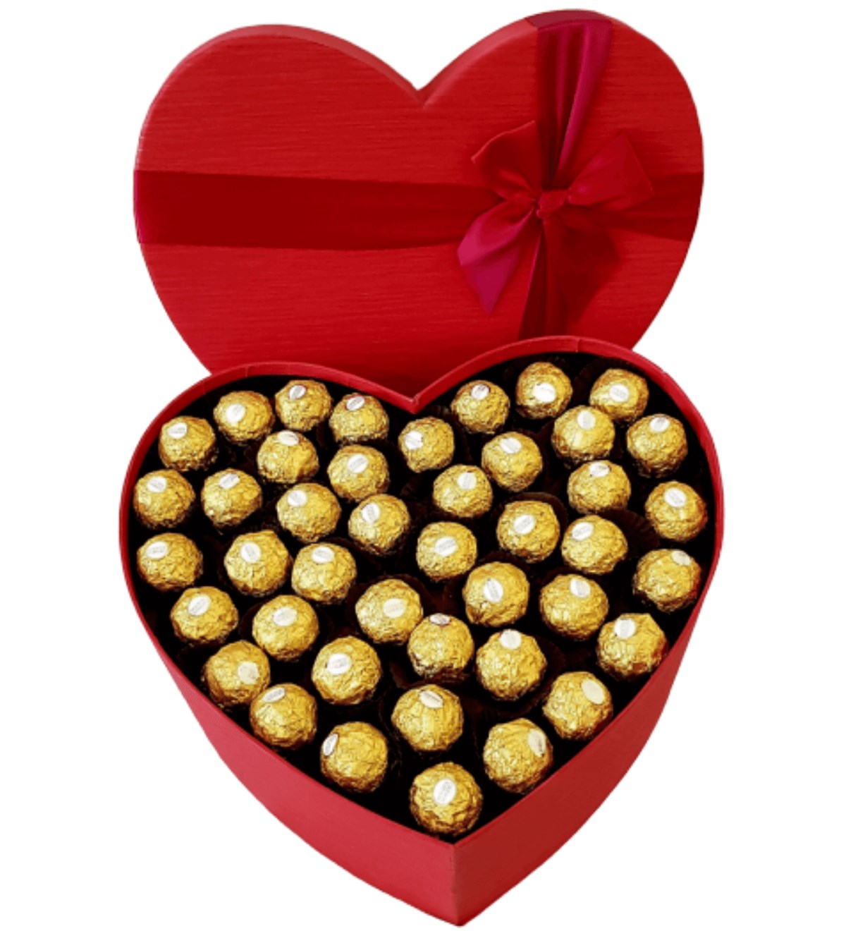 Hanbeyi | Sevgiliye Hediye, Büyük Kalp Kutuda 44 Adet Rocher Çikolata