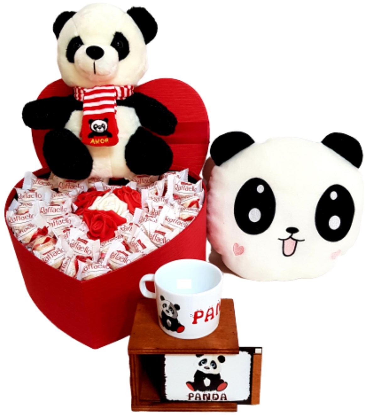 Hanbeyi | Sevgiliye Hediye Raffaello Çikolata Pelüş Panda Özel Set Panda  Kutulu Kupa