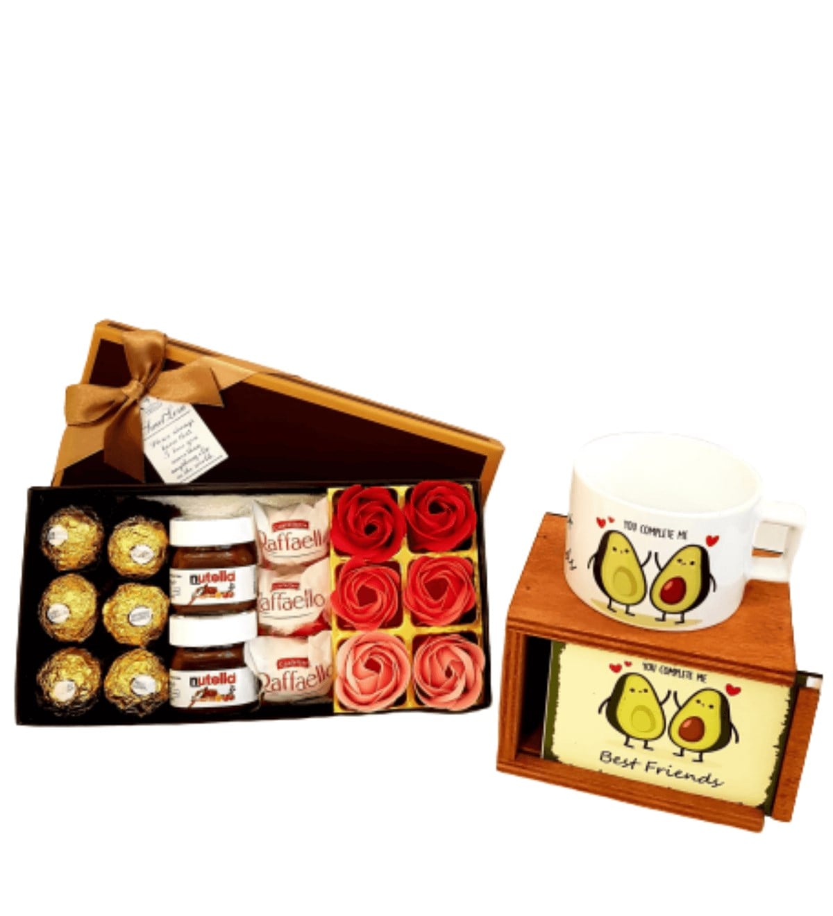 Best Frineds Hediye Nisa'nın Avokado Kutulu Kupa Gül  Karışık Ferrero Çikolata HEDİYE