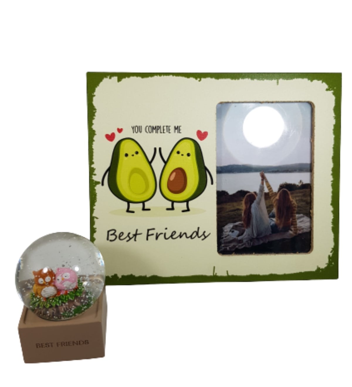 Kişiye Özel Best Friends Kar Küresi Özel Baskı Best Friends Fotoğraf Çerçevesi Hediye Setleri