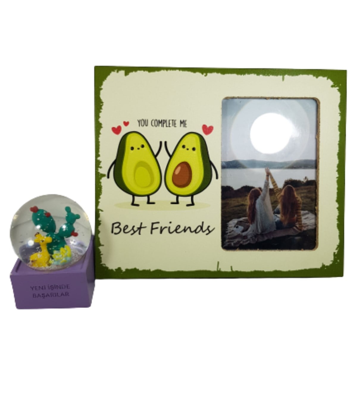 Arkadaşa Yeni İş Hediyesi Kişiye Özel Baskılı Best Friends Fotoğraf Çerçevesi Hediye Setleri