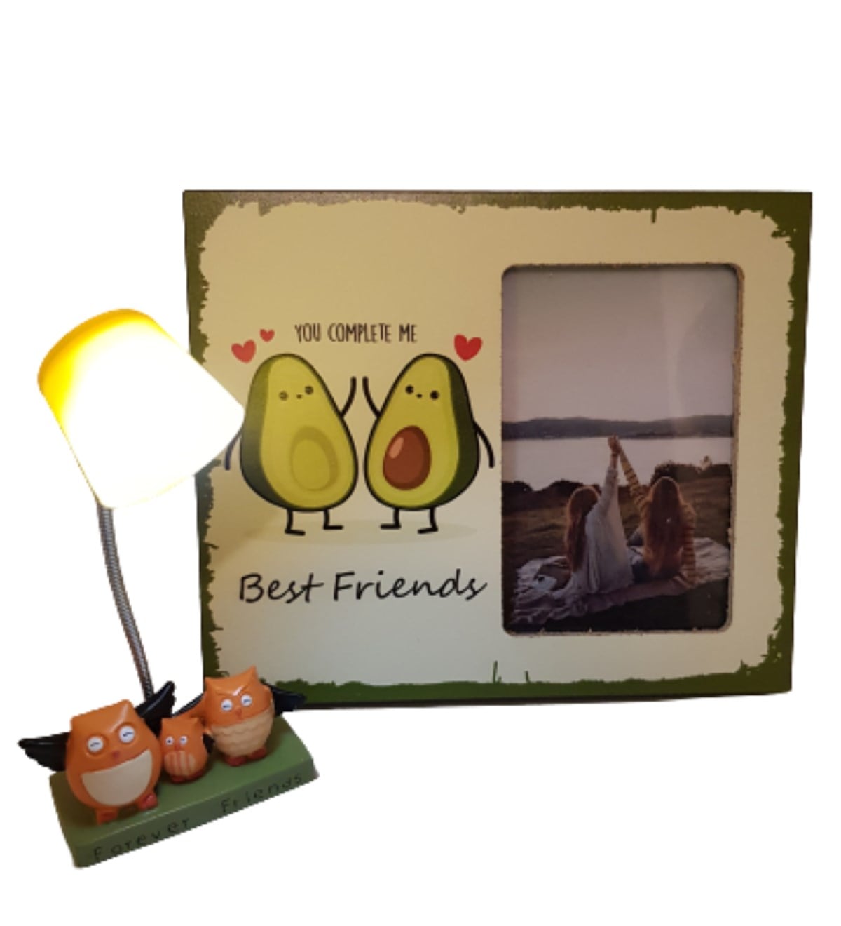 Kişiye Özel Best Friends Masa Lambası Fotoğraf Çerçevesi Hediye Setleri